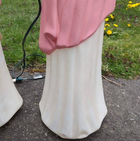 Vintage TPI Blow Mold Angels Choir With Horn/Trumpet pink dress WORKING Lights - Picture 13 of 15